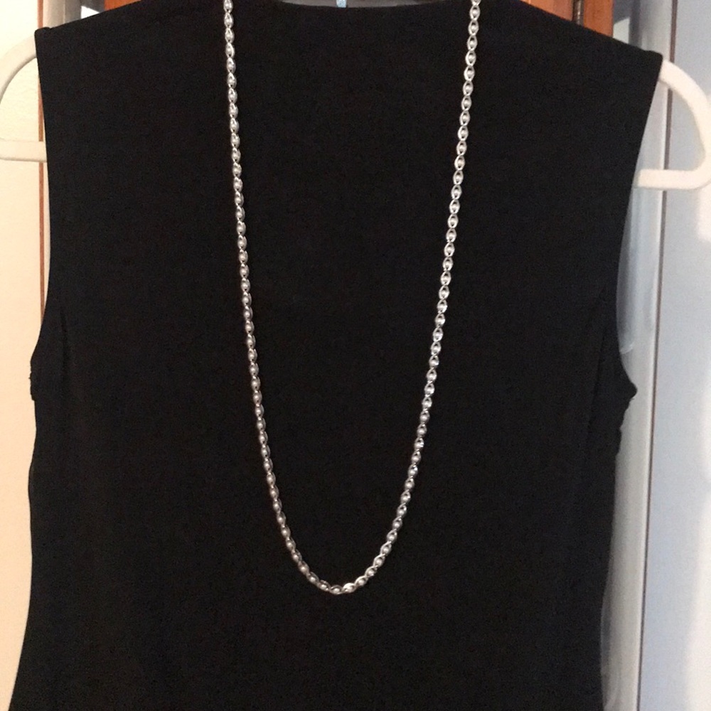 Ann Taylor Factory silver tone faux pearl necklace